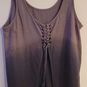 Adam Levine Flirty Tank Top with Braided Tie